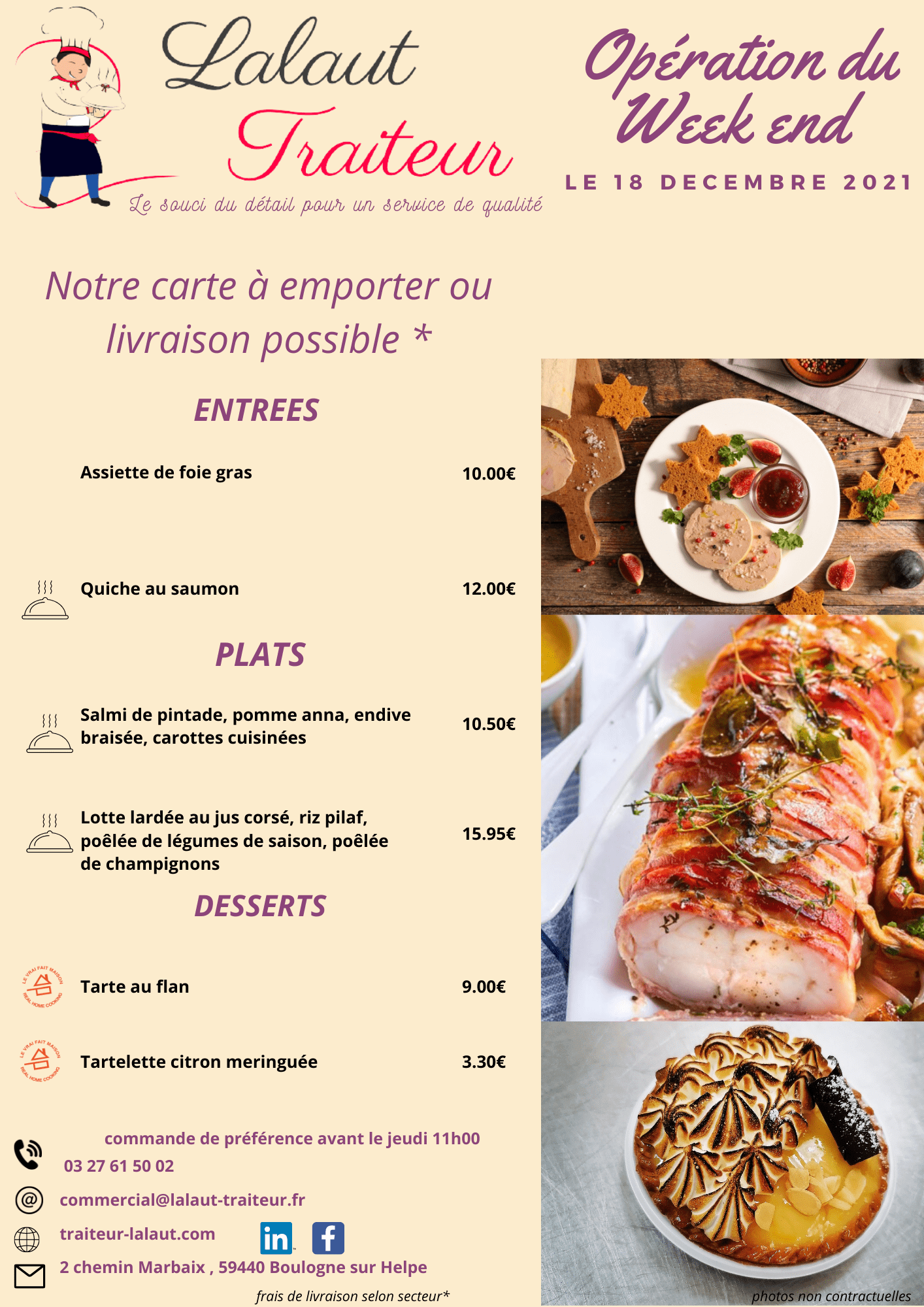 Traiteur Du Ried Menu De La Semaine