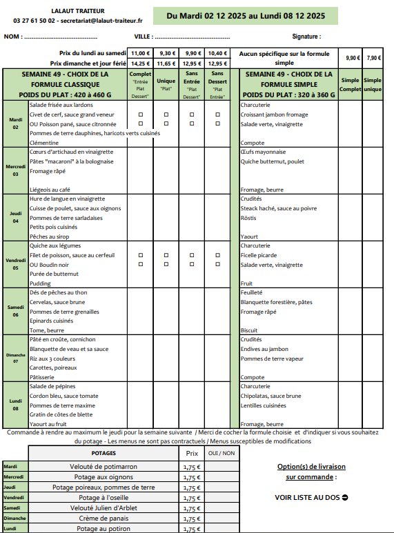 menu Lalaut portage 02122025