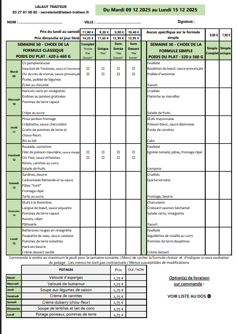 menu Lalaut portage 09122025